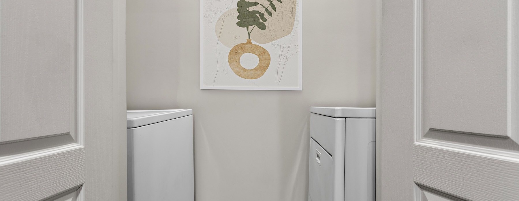 washer and dryer in closet