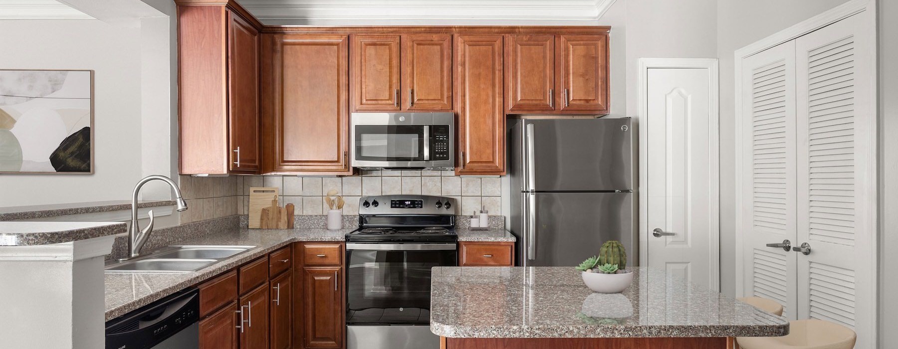 open kitchen with island